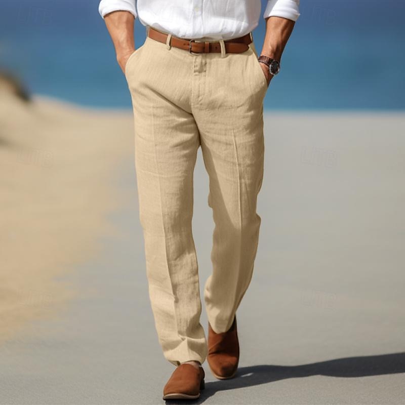 HARRISON OF CALIFORNIA | LUXURY MEN'S PREMIUM LINEN PANTS (WITH BELT LOOPS)